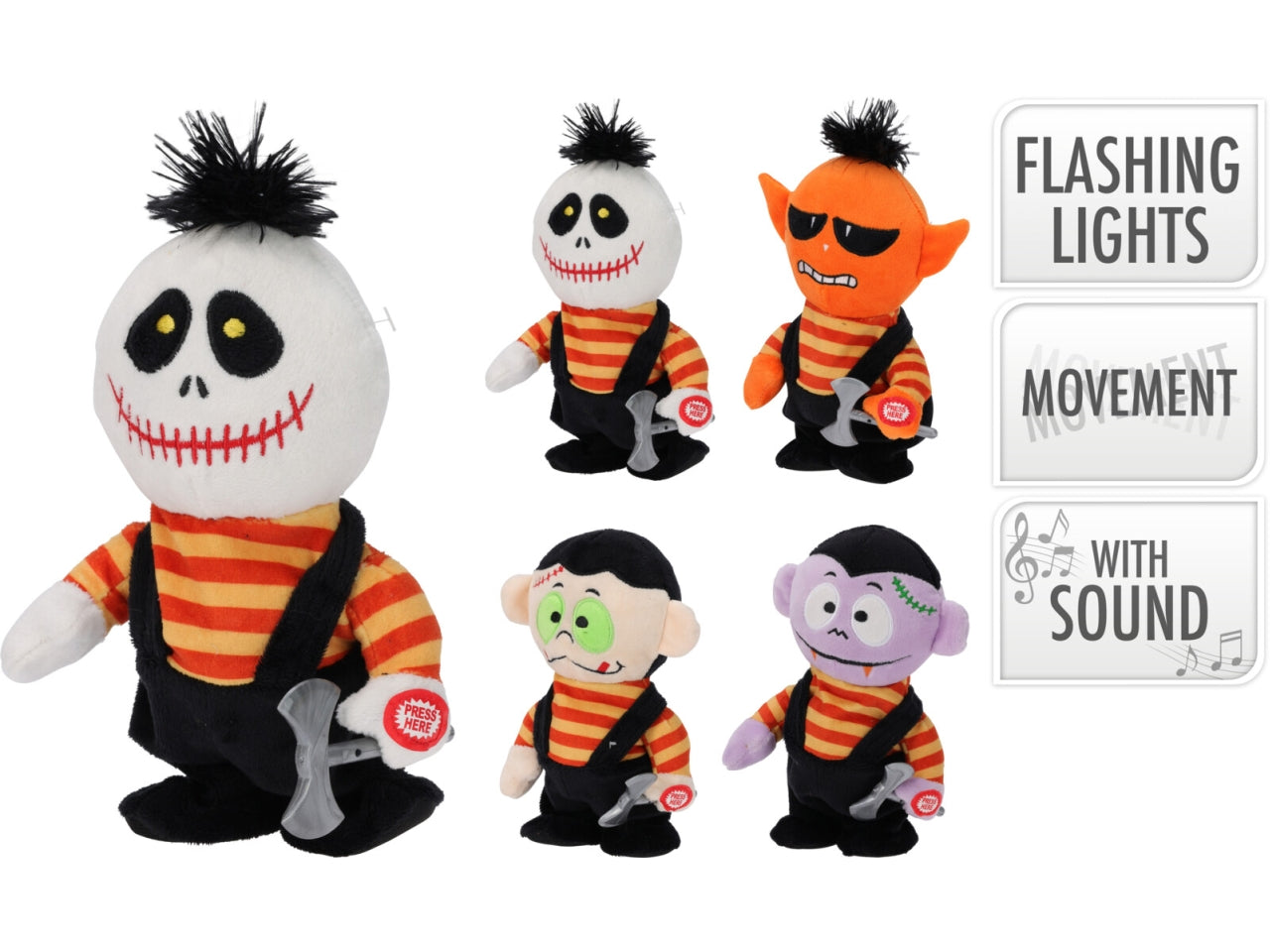 Figura halloween con suono e movimento soggetti assortiti