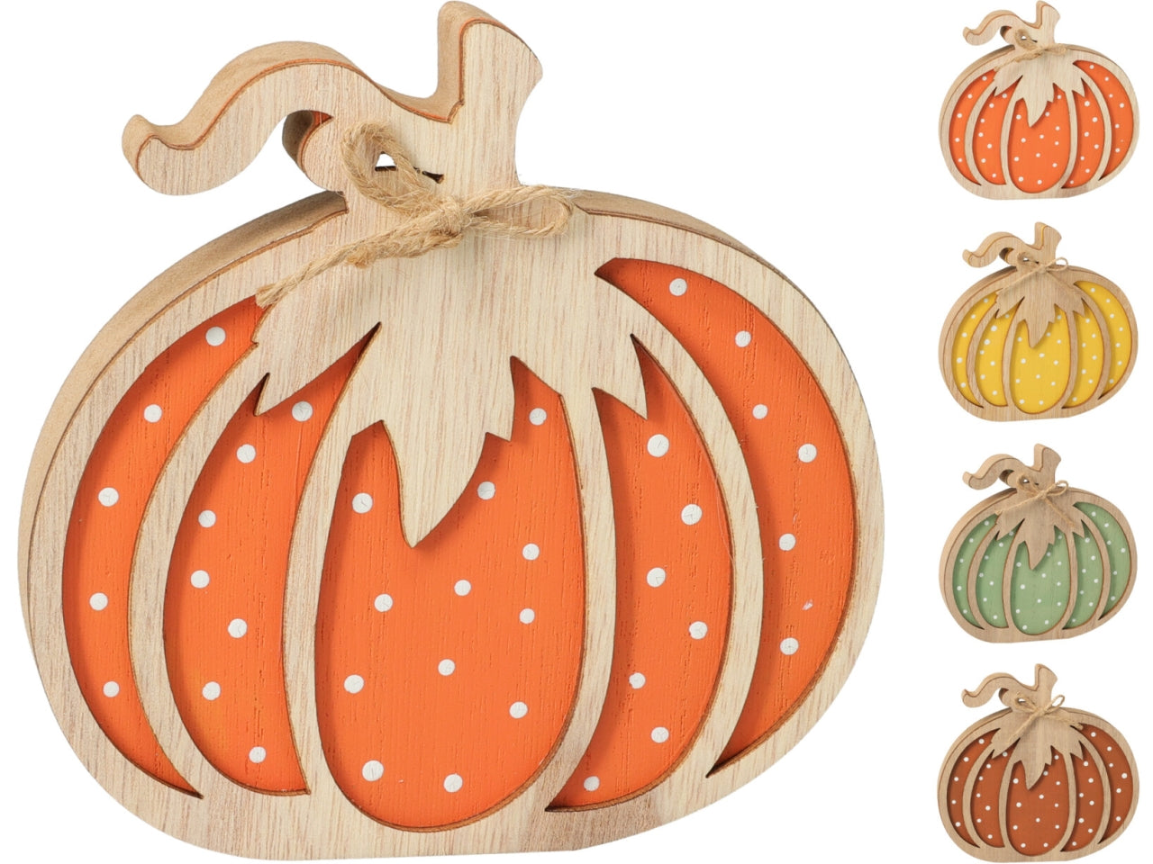 Zucca decorativa in mdf 14cm assortiti
