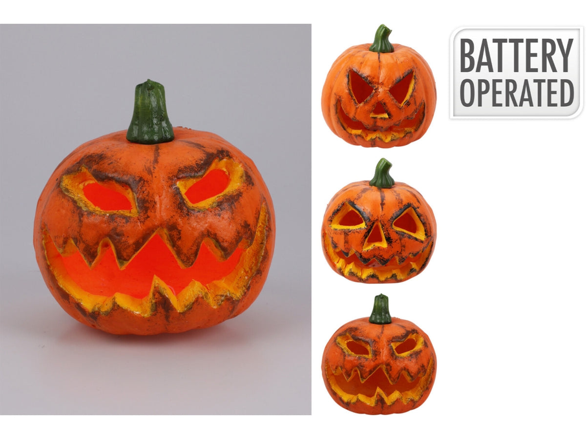 Zucca halloween con led 15x16cm assortiti