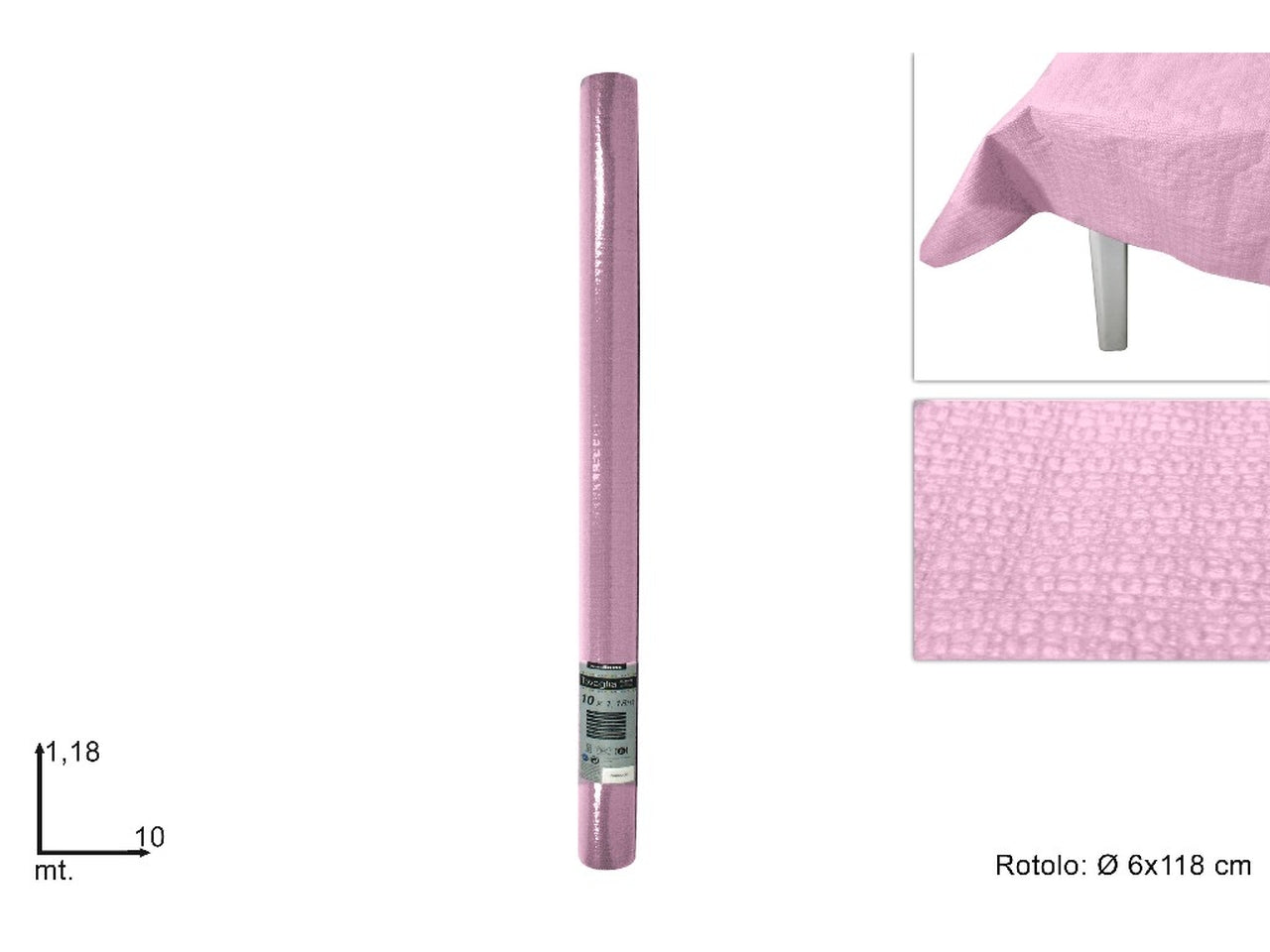 Tovaglia goffrata 1,18x10mt rosa