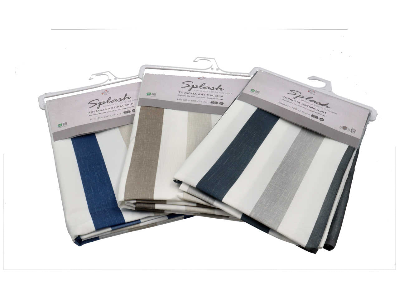 Splash costa tovaglia antimacchia di colore azzurra 140x230cm
