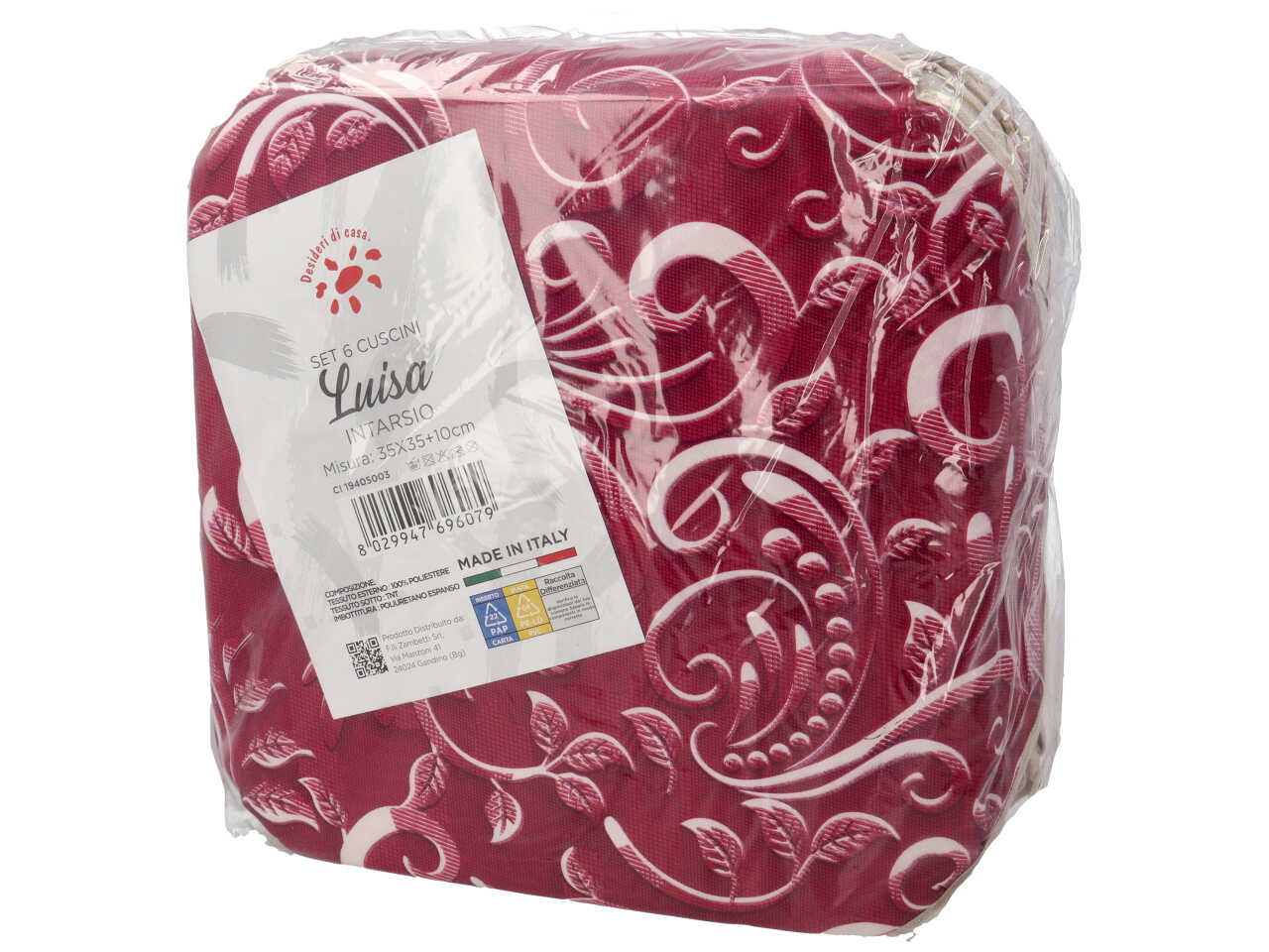 Set 6 cuscino sedia linea Luisa intarsio