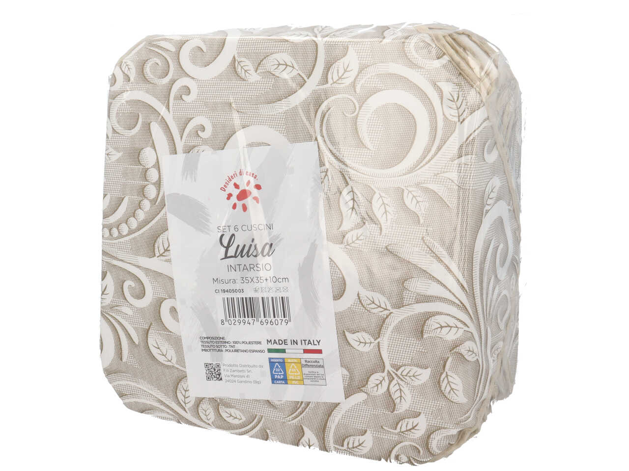 Set 6 cuscino sedia linea Luisa intarsio
