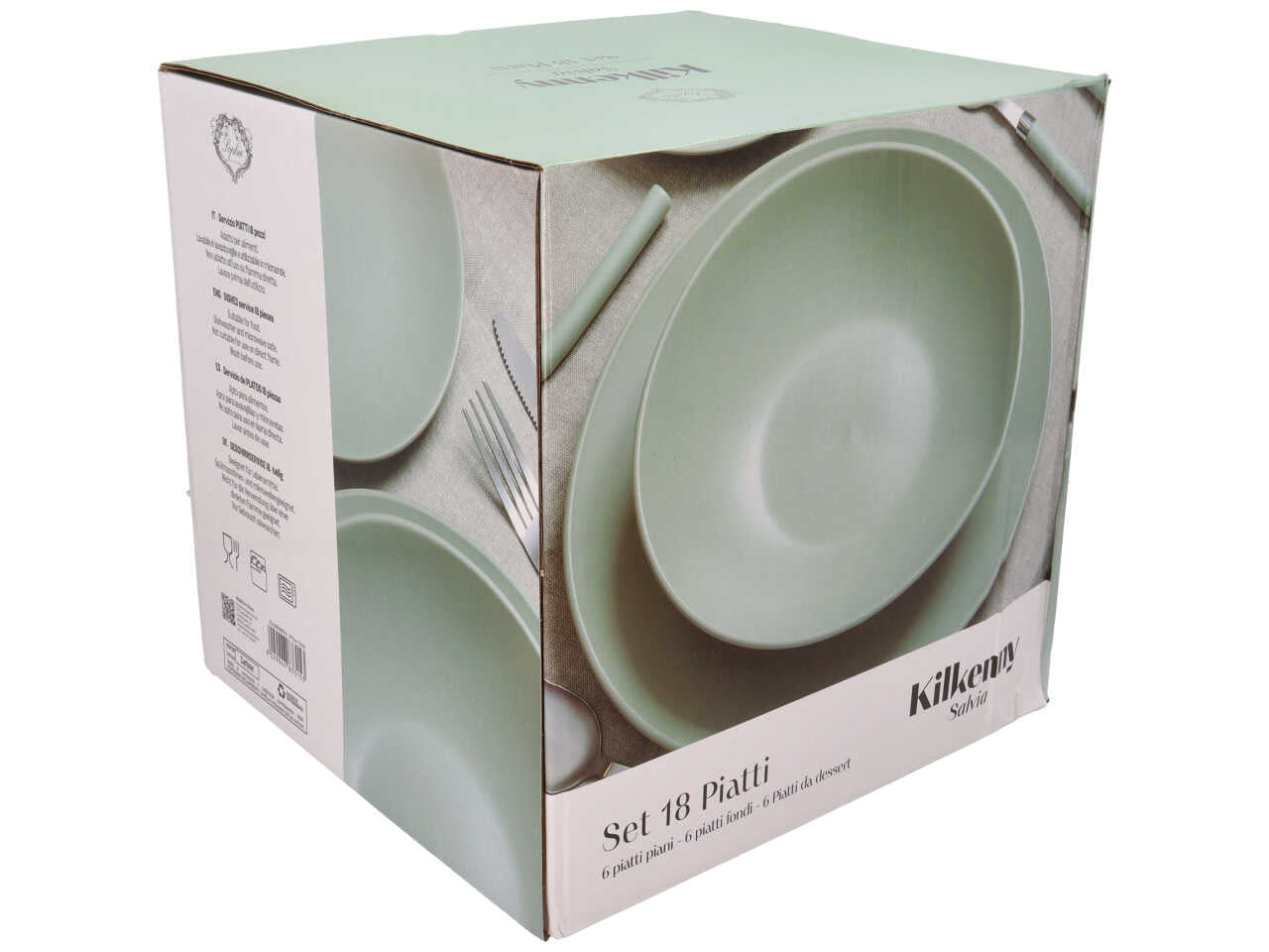 Set 18 piatti  linea kilkenny di colore salvia