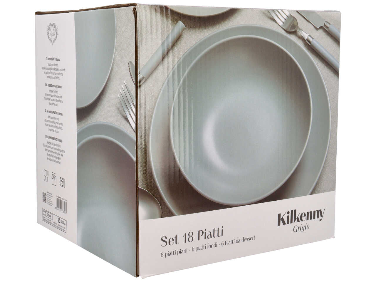 Kilkenny set 18 piatti di colore grigio