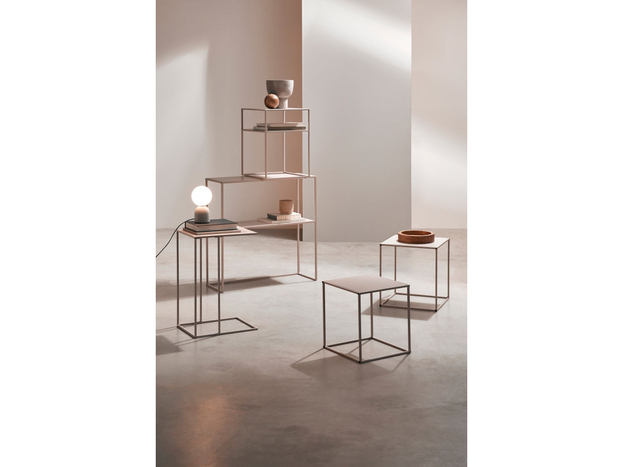 Alrik consolle 2 piani rettangolare beige 78xh.78cm