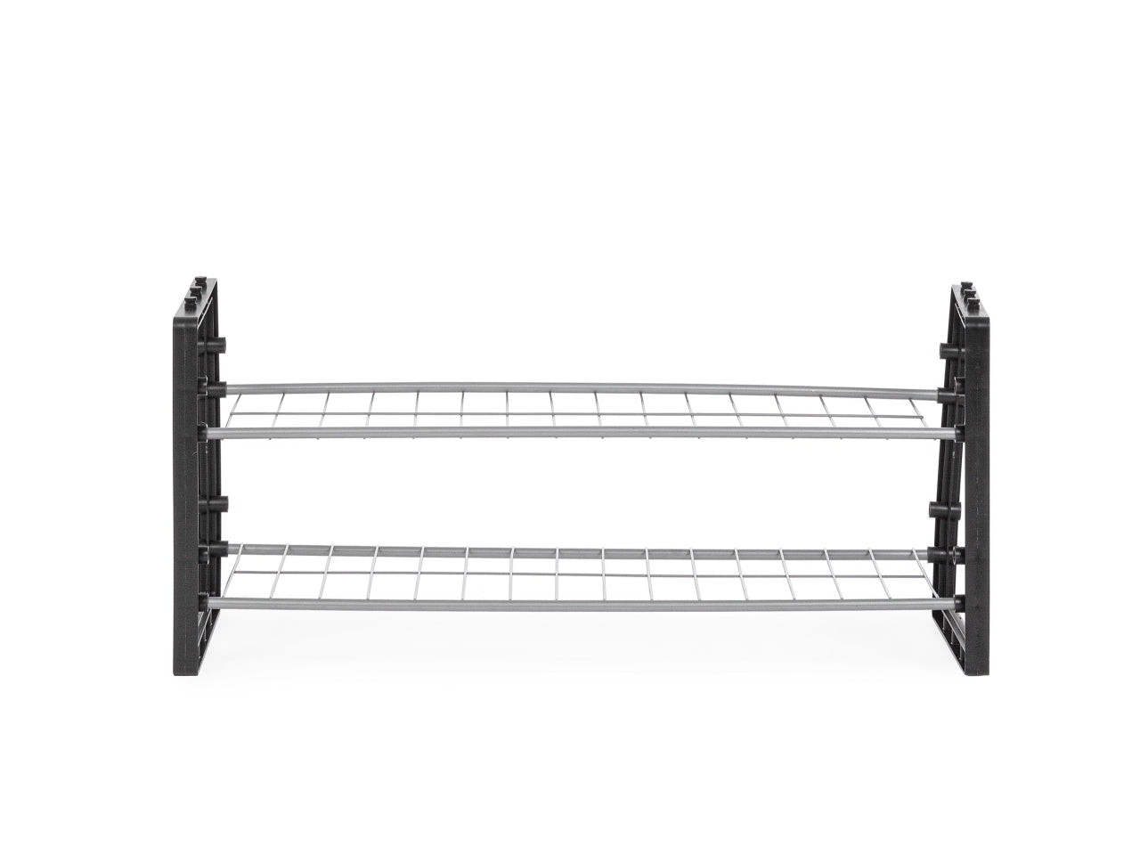 Hallfrid scarpiera 2 piani rettangolare nera 69x25xh.31cm