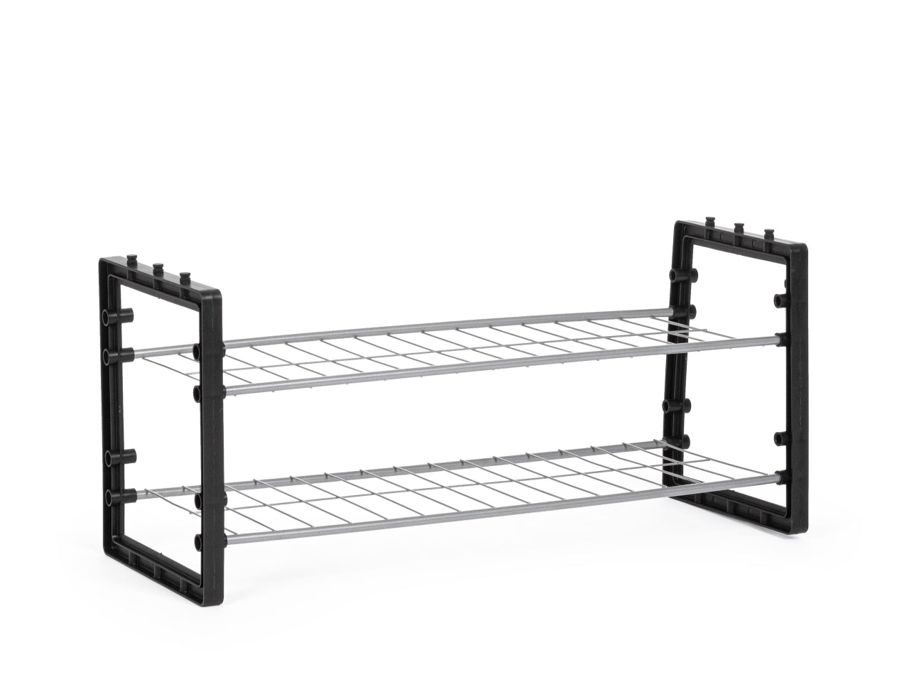 Hallfrid scarpiera 2 piani rettangolare nera 69x25xh.31cm