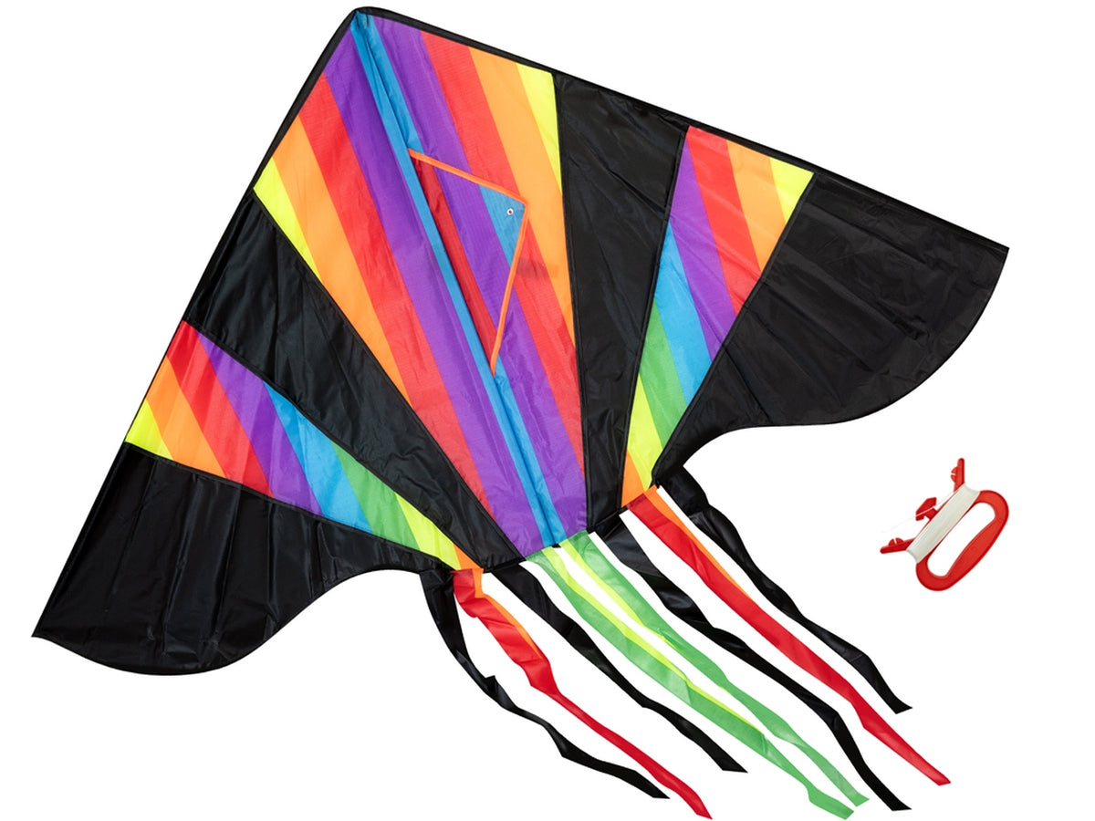 Teo's aquilone arcobaleno con una maniglia