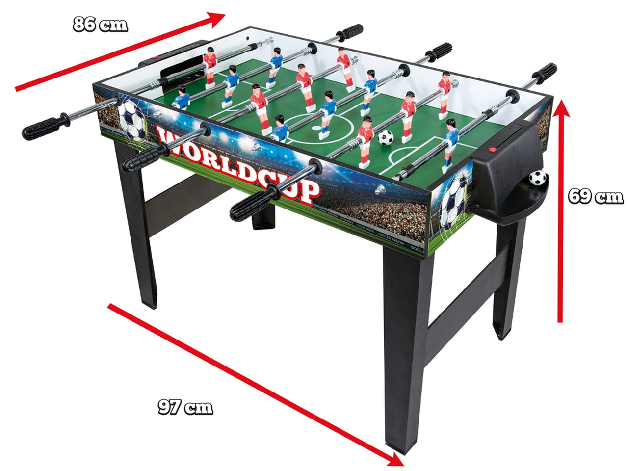 Calcetto balilla con aste telescopiche h.69cm