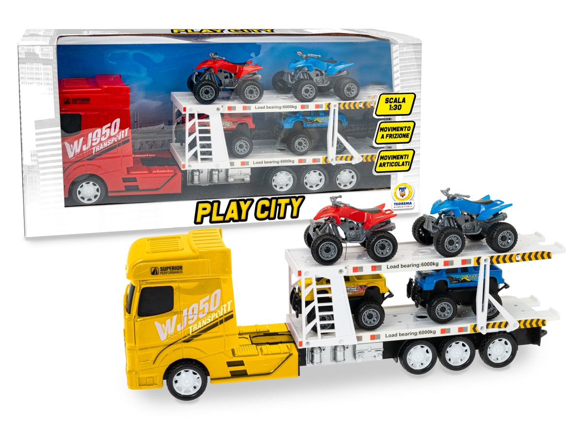 Play city camion bisarca con funzionamento a frizione assortiti ortito
