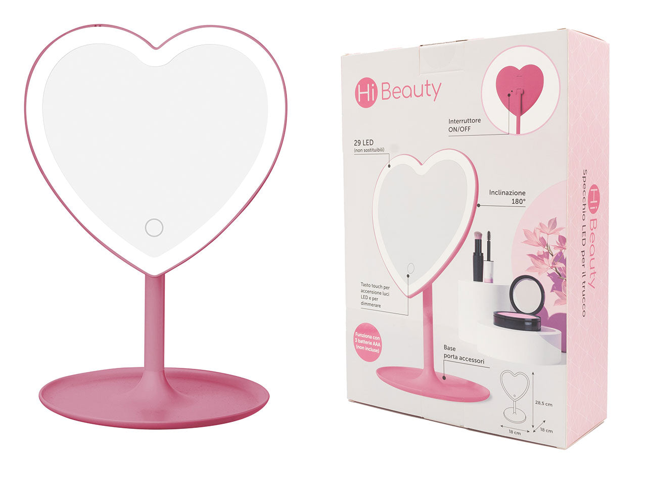 Specchio led cuore