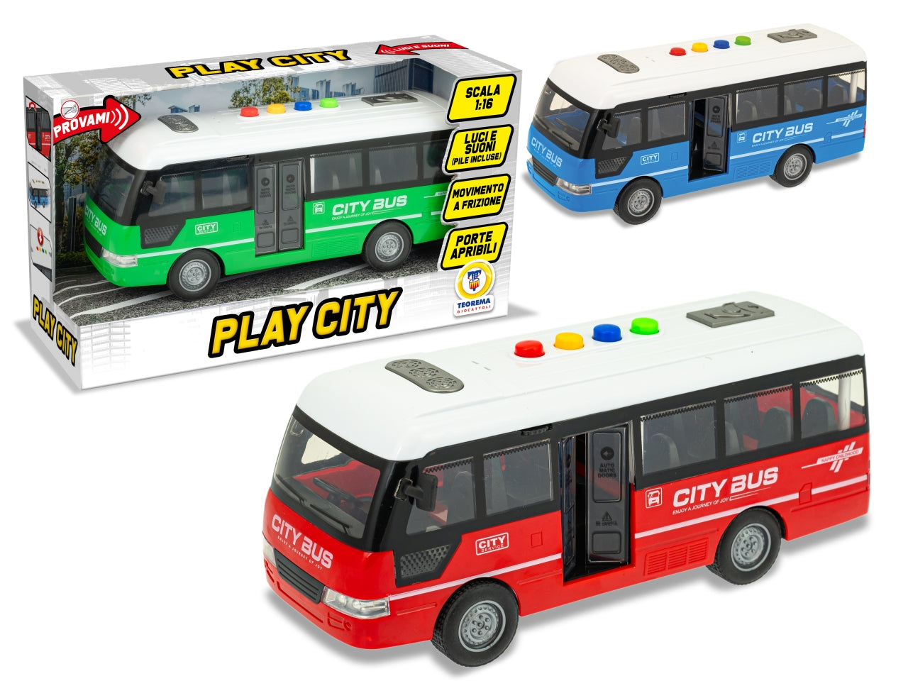 Play city bus a frizione luci e suoni assortiti