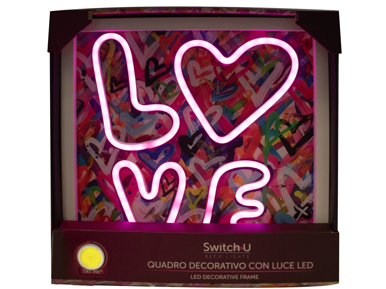 Quadro decorativo con luce led con try me
