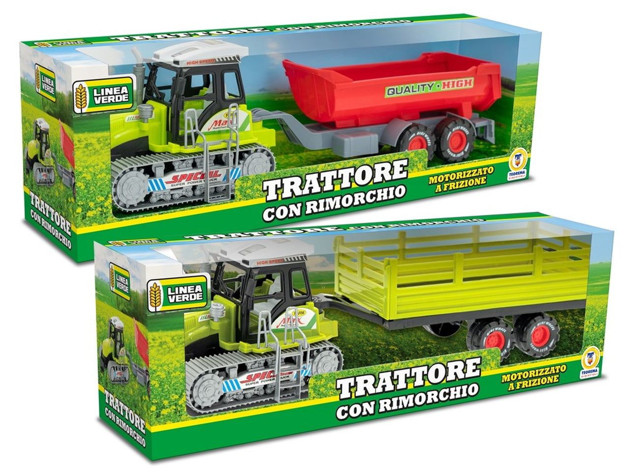 Linea verde trattore con rimorchio a frizione