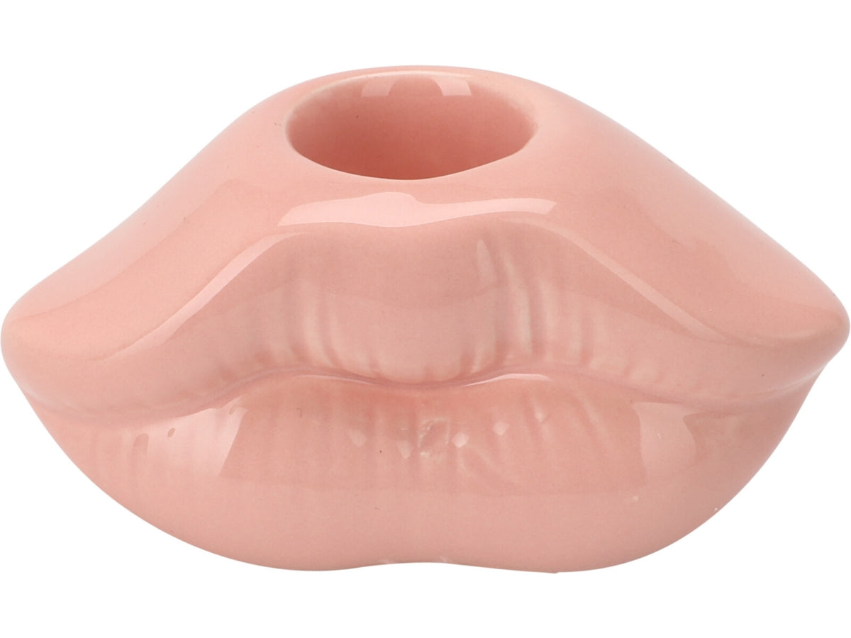 Porta candela ceramica labbra 8cm assortiti