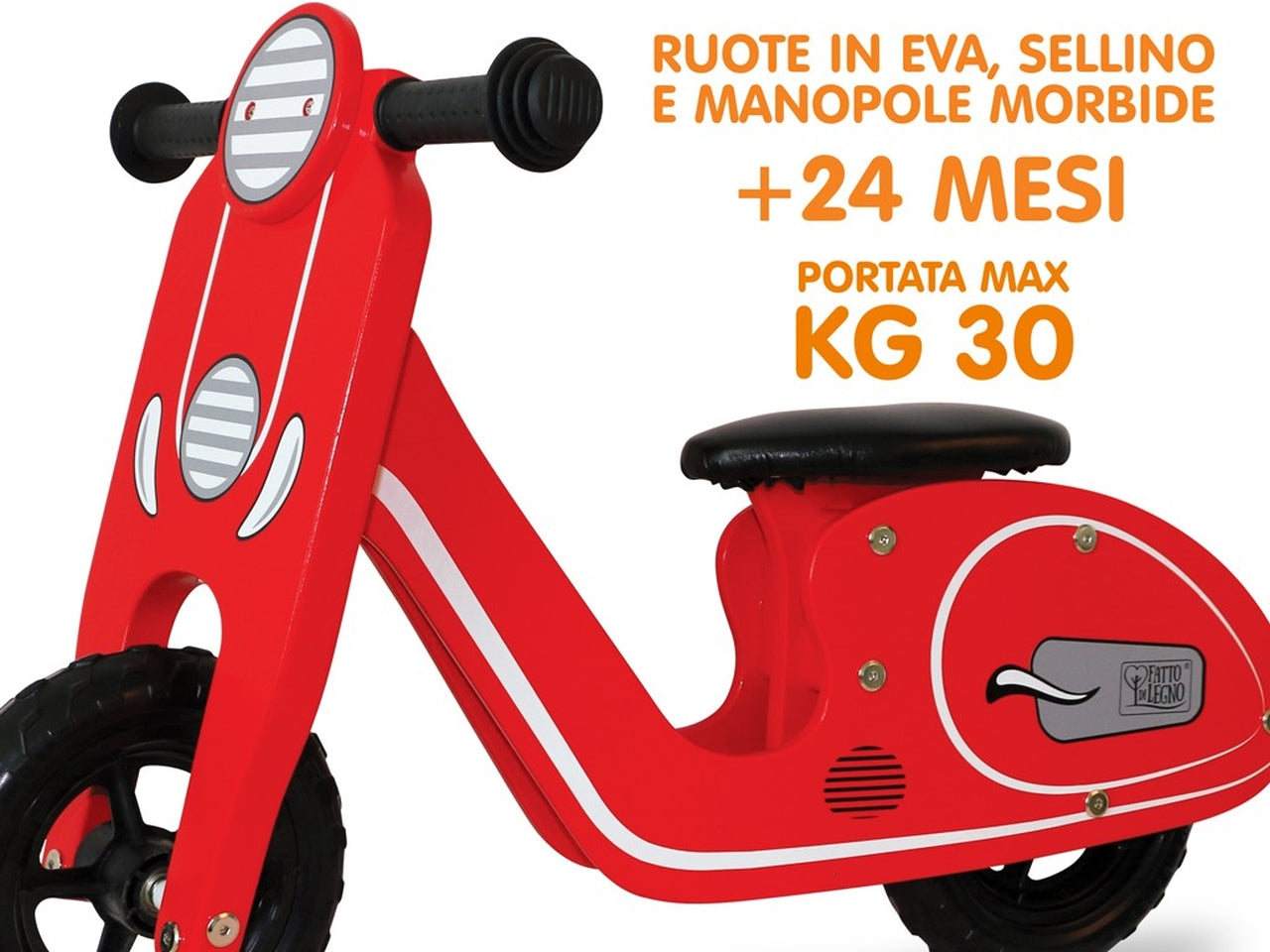 Fatto di legno scooter in legno max.30kg