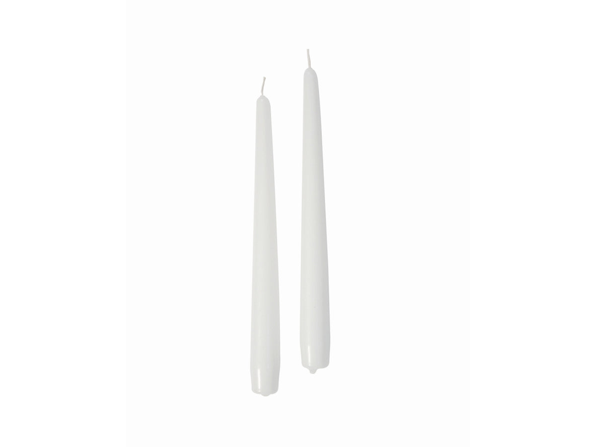 Confezione di 12 candele coniche alte 30cm colore bianco