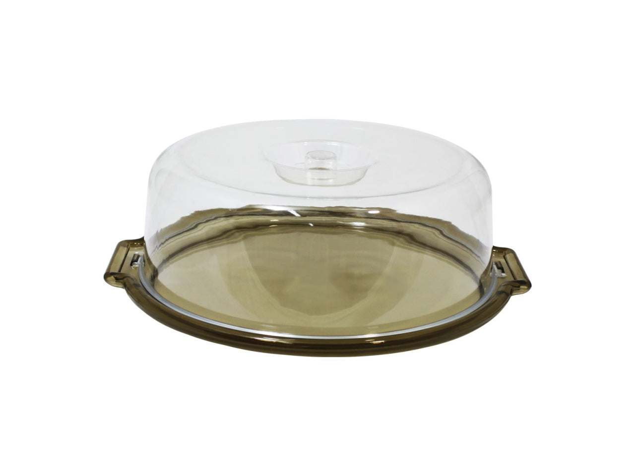 Portadolci tondo big d.37cm plastica vassoio taupe trasparente
