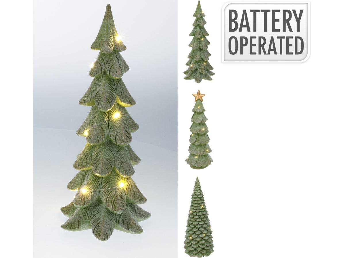 Albero natalizio 29cm verde con led, modelli assortiti