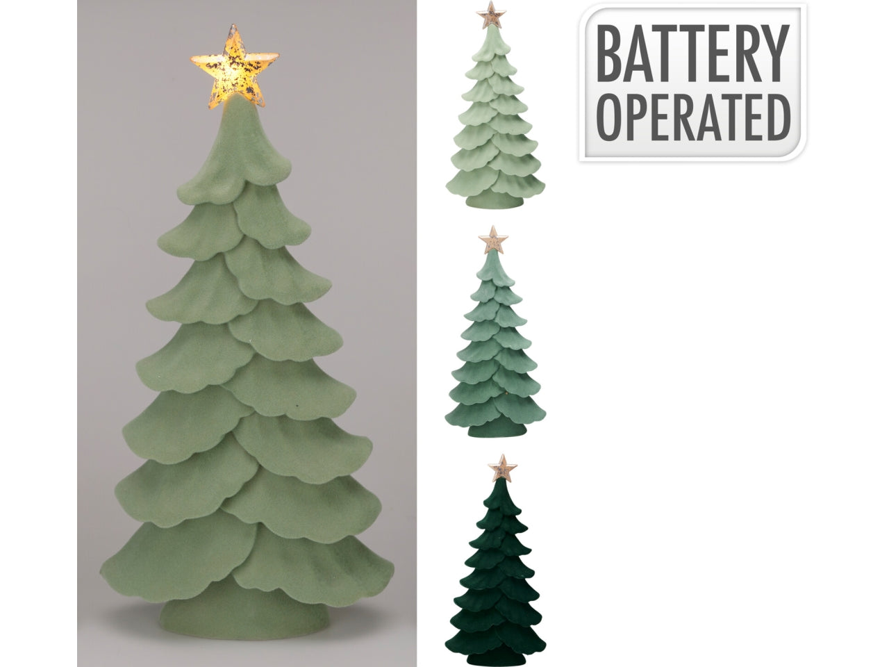 Albero 29cm in resina con led, assortiti