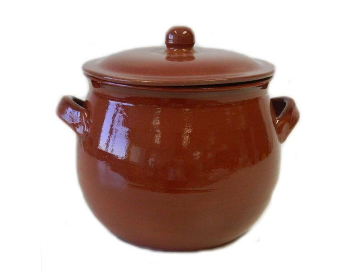 Pentola bombata in terracotta 22cm per cottura in forno