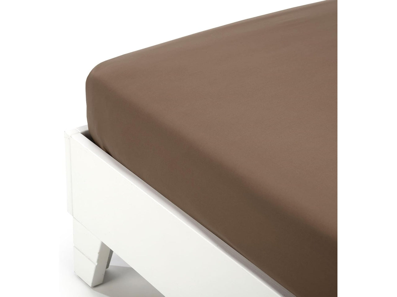 Lenzuola sotto con angoli 2piazze di colore moka