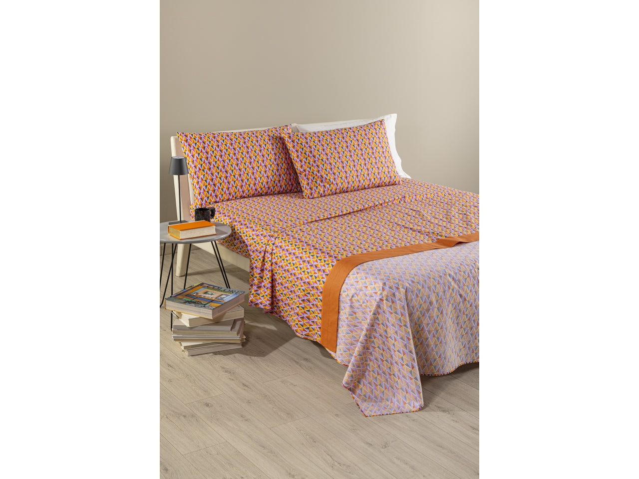 Levante completo letto 1piazza di colore arancio