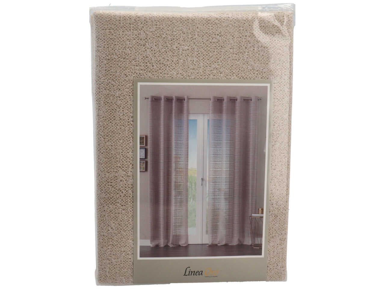Inlays pannello tenda con borchie cm 140x280 di colore bianco panna