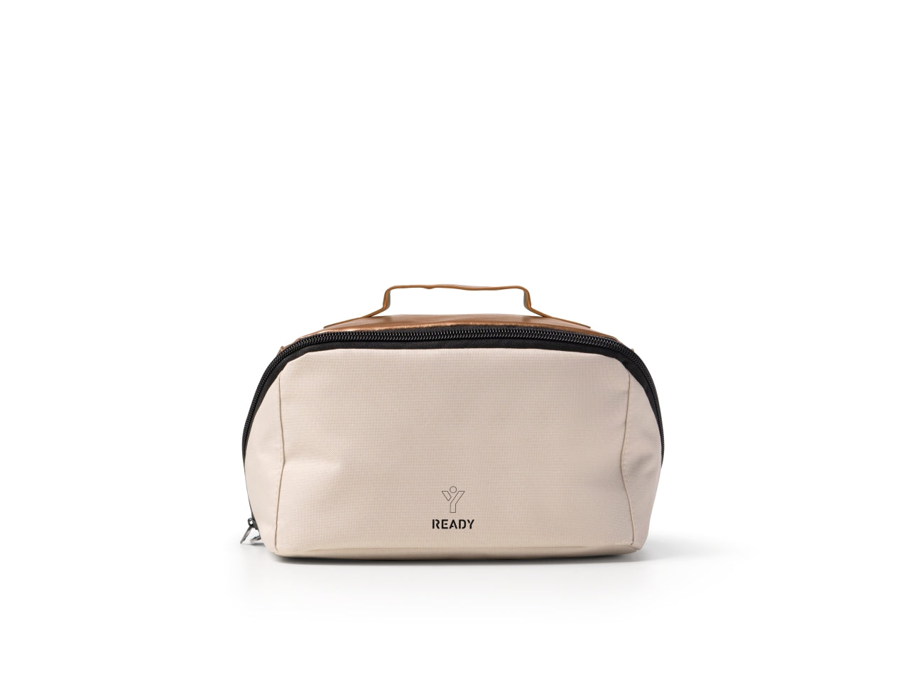 Beauty case da viaggio con zip ready elle bianco-oro