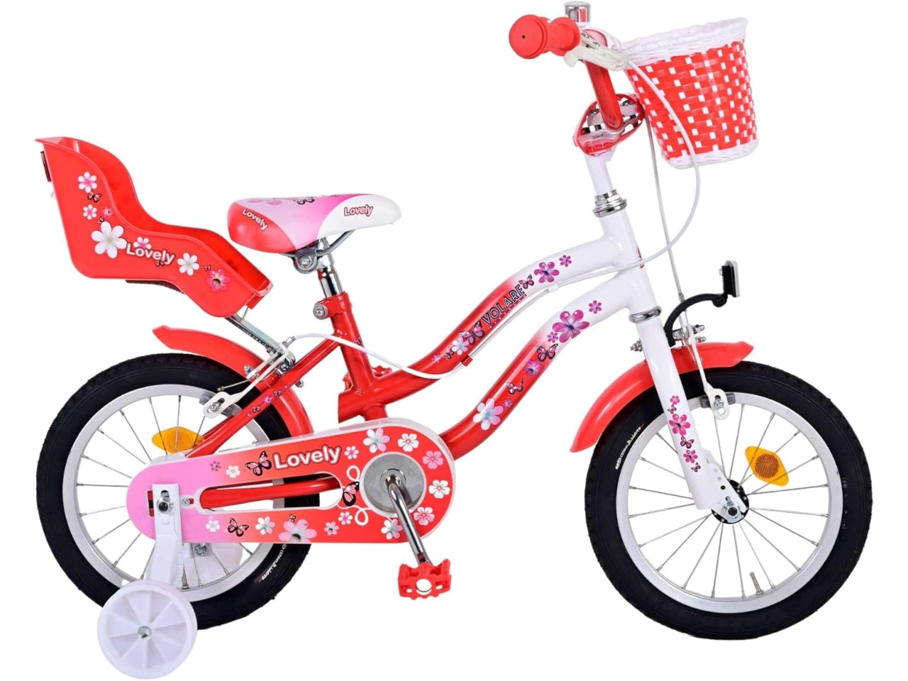 Bicicletta bimba volare 14 lovely rosso/bianco