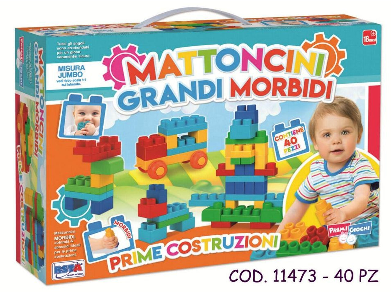 Playset da 40 mattoncini grandi morbidi