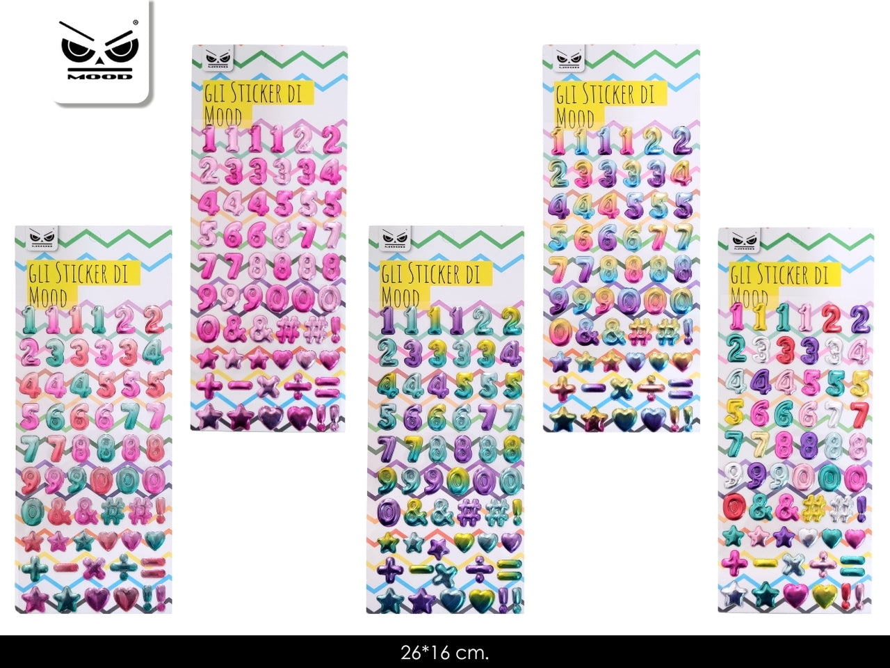 Sticker lettere a rilievo 26x16cm assortiti