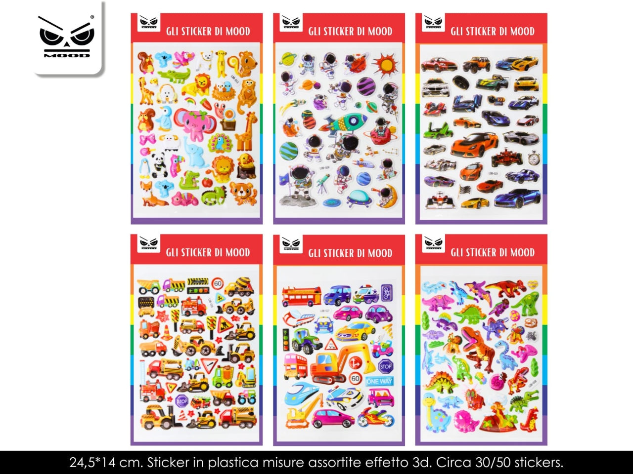 Sticker 3d plastic boy assortiti