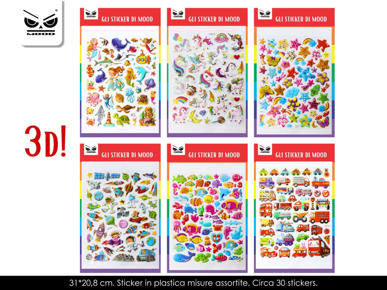 Sticker maxi 3d assortiti