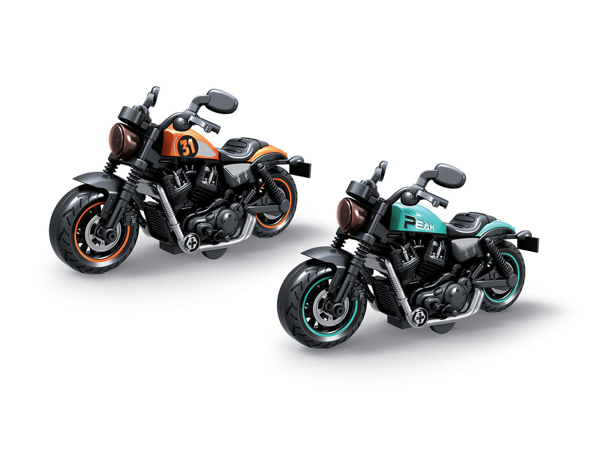 Motocicletta custom a frizione in scala 1:18