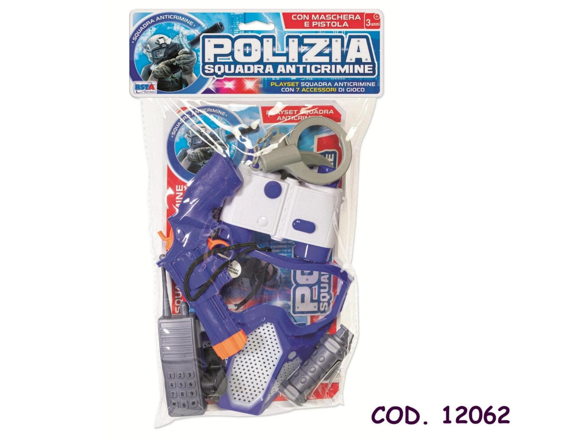 Set di 7 accessori polizia in busta