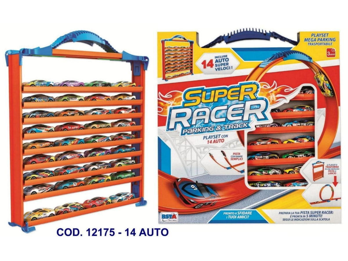 Pista super racer parking and track con 14 auto