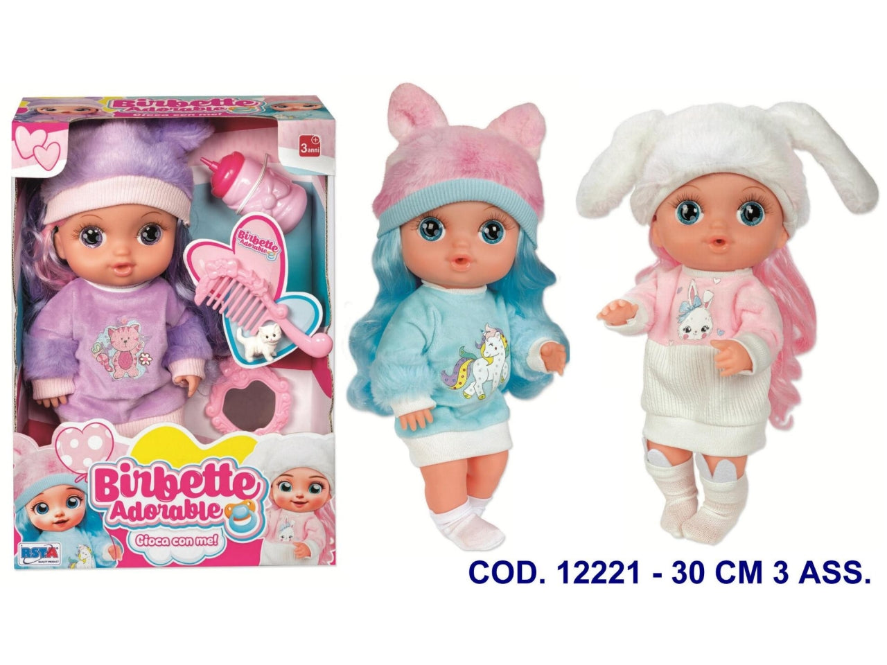 Bambola birbette grandi 30cm - disponibile in 3 assortimenti