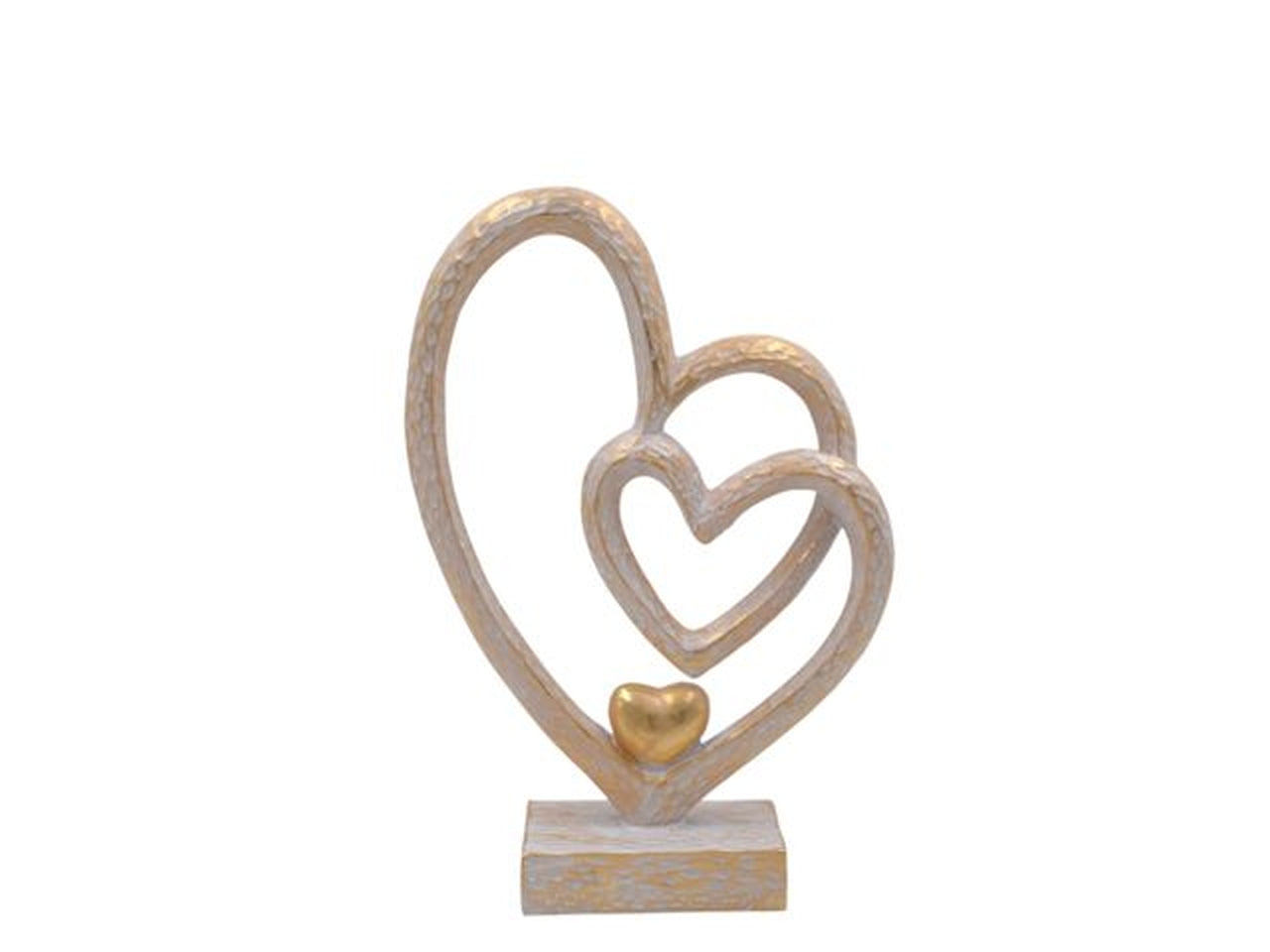 Doppio cuore in resina 25cm