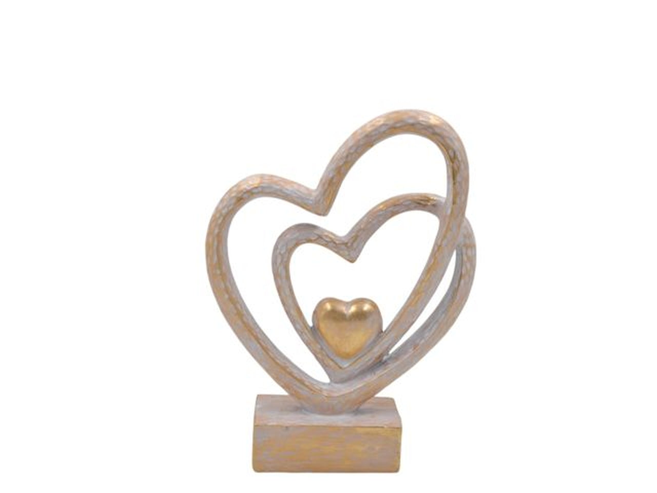 Doppio cuore in resina 23cm