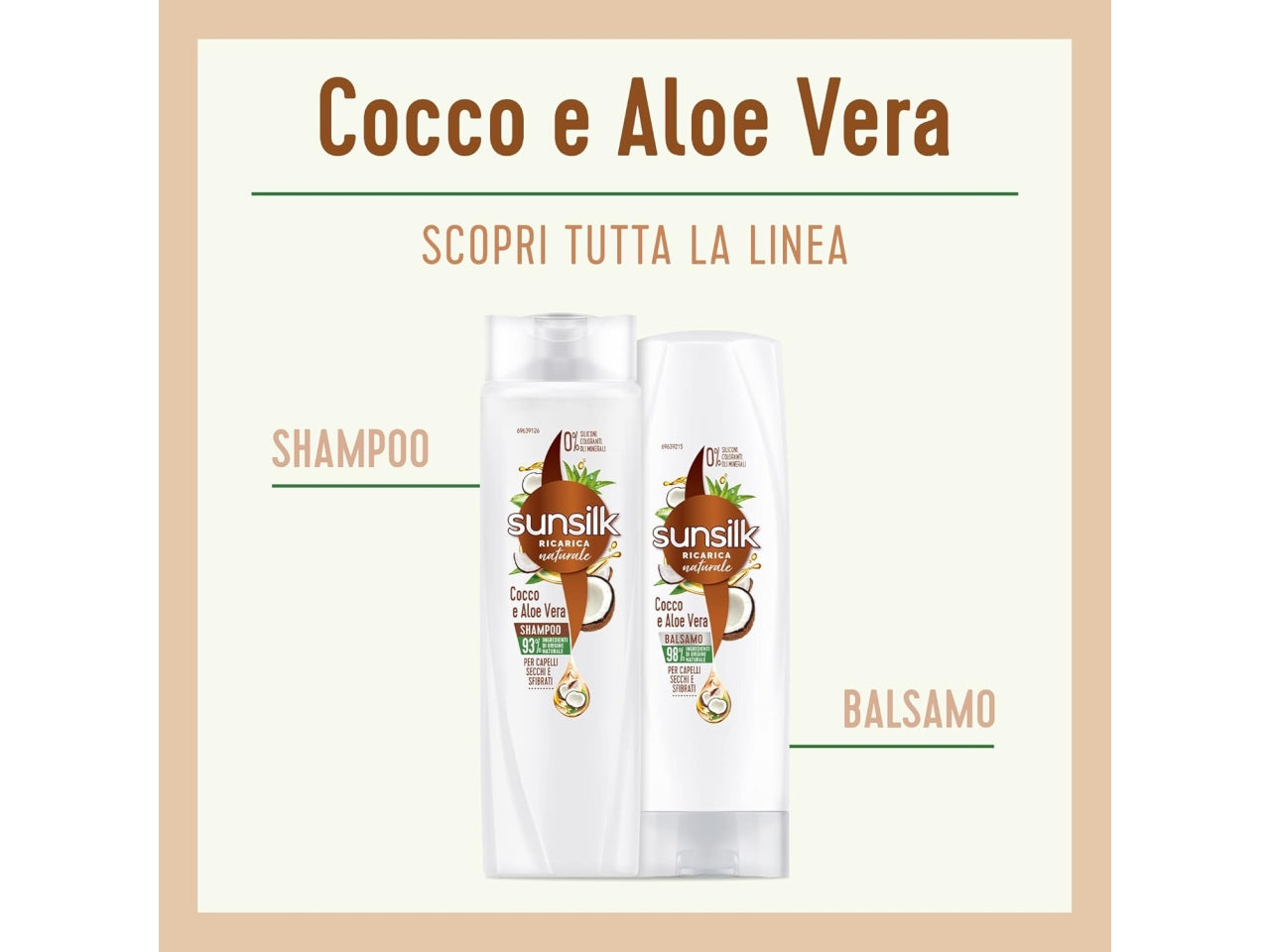 Sunsilk shampoo 250ml cocco e aloe vera per capelli secchi e sfibrati $