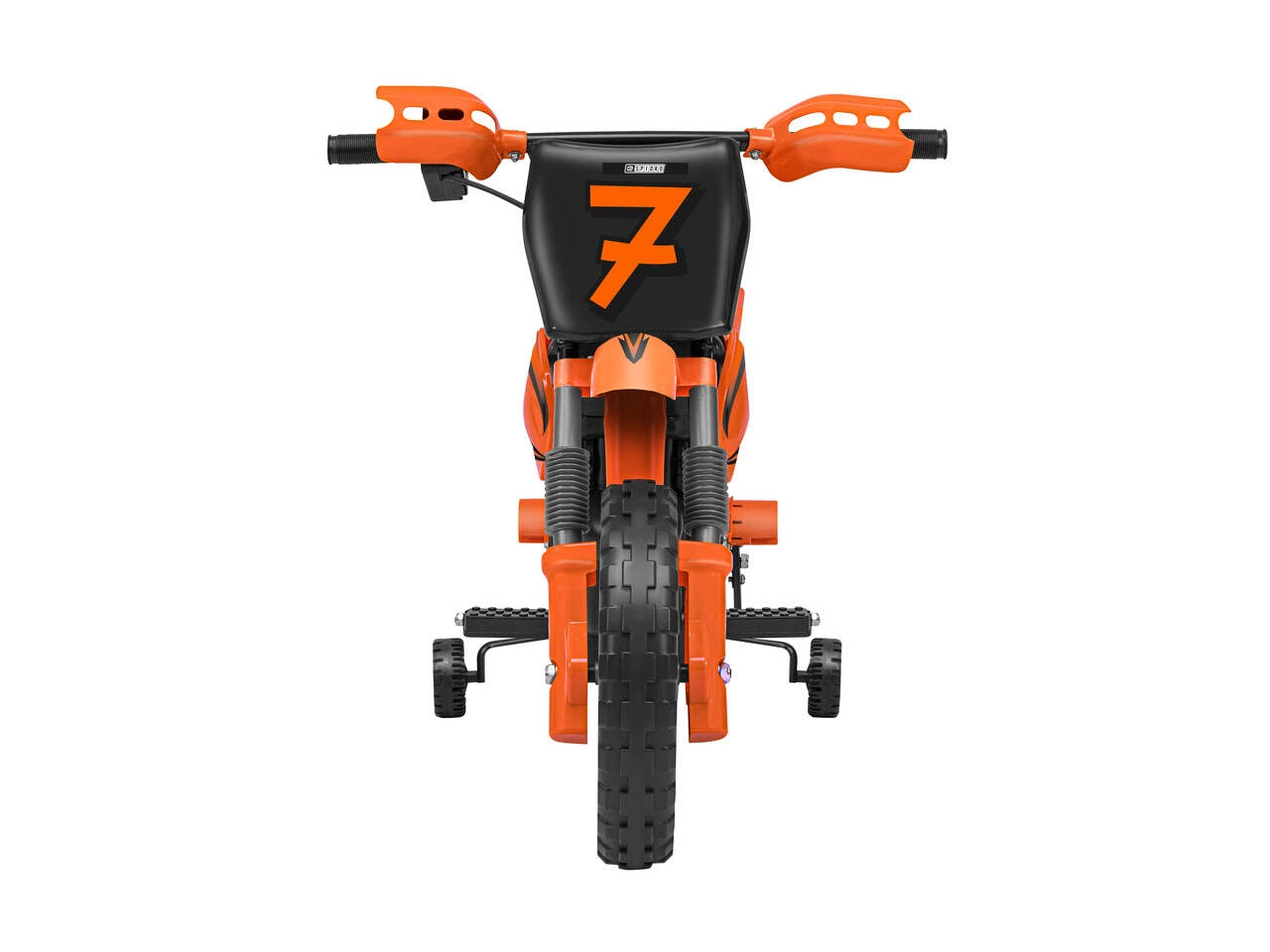 E-spidko moto cross a batteria li-ion 12v di colore arancione