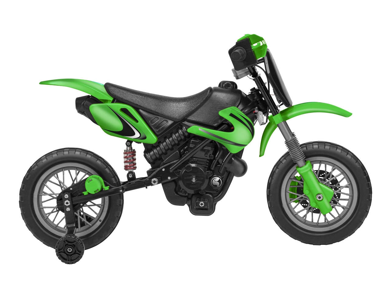 E-spidko moto cross a batteria  li-ion 12v di colore verde