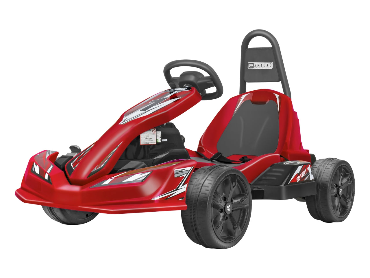 E-spidko go kart elettrico radiocomandato di colore rosso