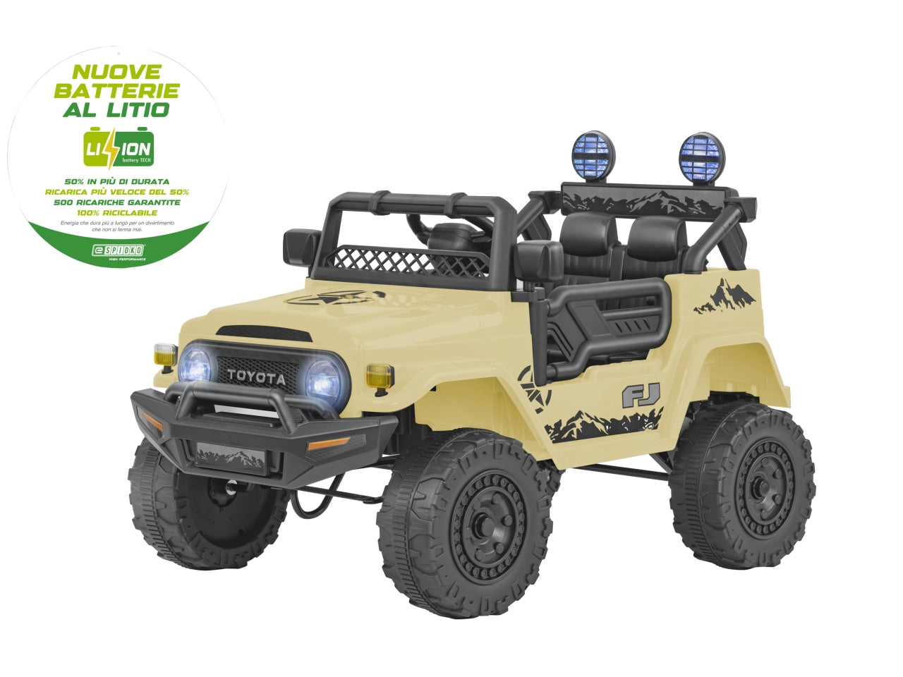 E-spidko auto toyota batteria  li-ion 12v di colore sabbia