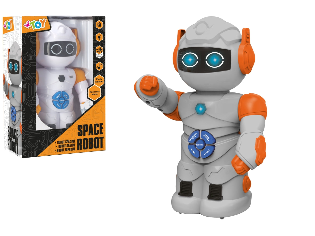 W toy robot racconta storie a batteria