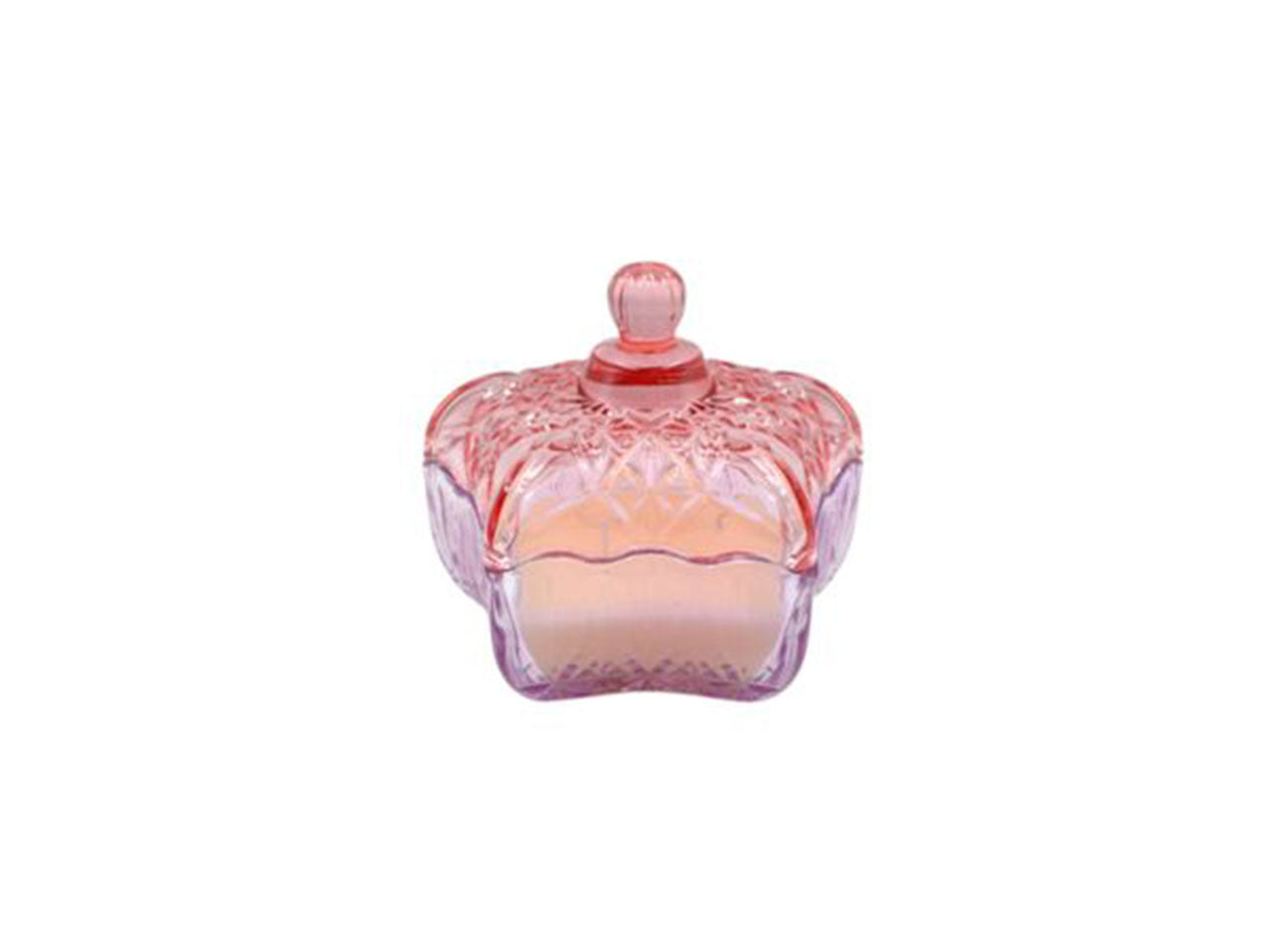 Candela in vetro bicolore 14x13cm