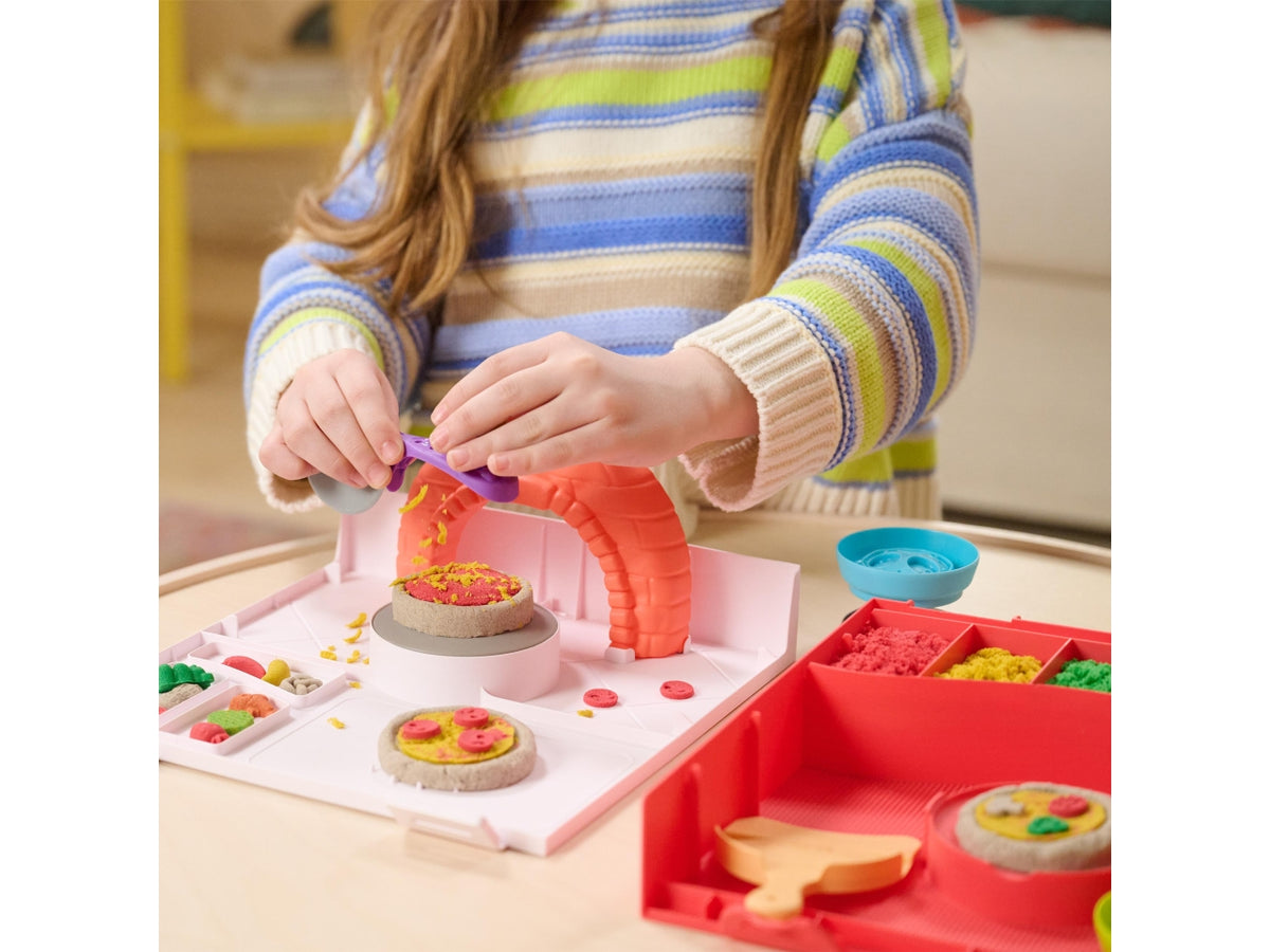 Kinetic sand playset squish pizza