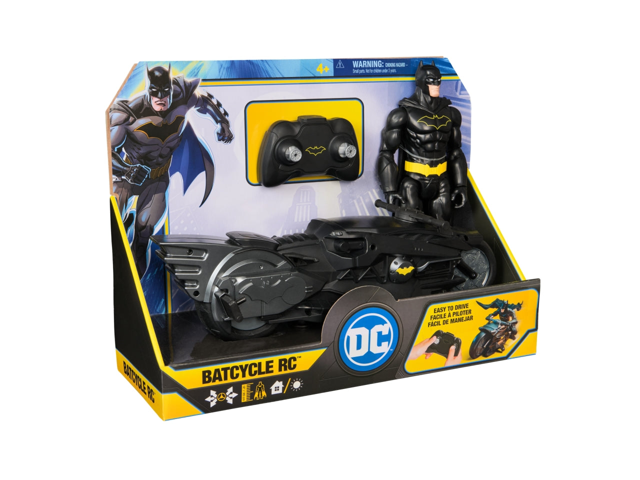 Batman batcycle radiocomandata con personaggio batman 30 cm